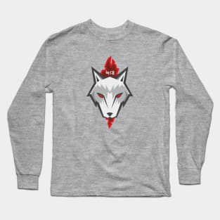 Gray wolf and fire Long Sleeve T-Shirt